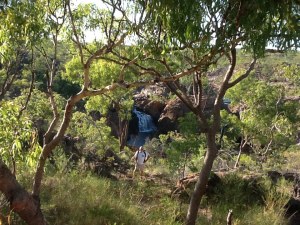 Looking across at the Upper Pool, Leliyn. That's Steve in the foreground.