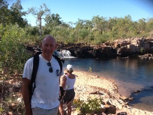 Steve and Dearne at Sweetwater Pool before a cooling swim