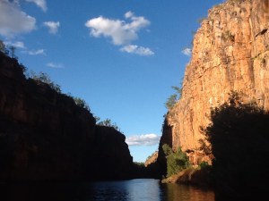Sunset shadows and brilliant colours in the gorge