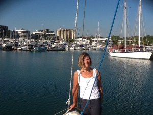 In the marina, looking across to homes and apartments