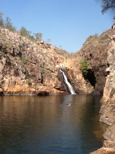 Enjoying a peaceful swim at beautiful Maguk