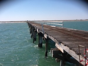 Looking back along the jetty to land