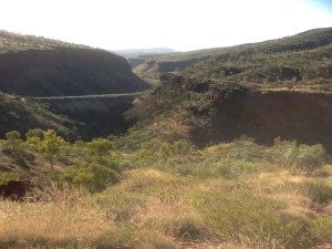 The view down to the highway from Albert Tognolini  free camp area