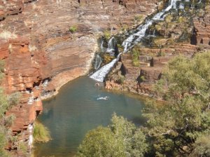 Looking down on Fortescue Falls
