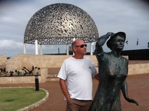 Steve with the Waiting Woman and looking back over to the Dome of Souls