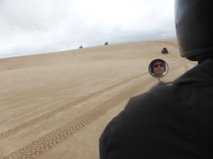 Flying up a sand dune in the wet