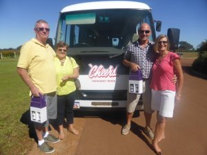 Chris and Marie, Steve and Jane after the first winery - the small packages change to dozens later in the day