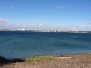 Looking across the bay to the township of Streaky Bay - and good weather later in the day