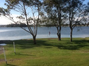 Looking out the bedroom window onto the Lake - taken in a rare moment of sunshine