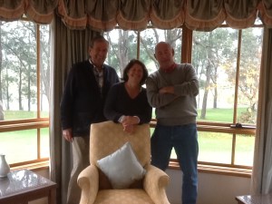 Eddie, Bettina and Steve, with number 7 in the background